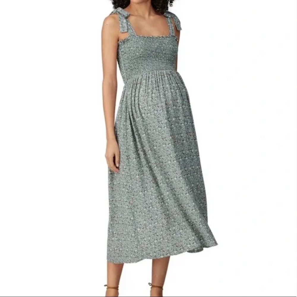 Rachel Pally Smocked Floral Midi Dress size S